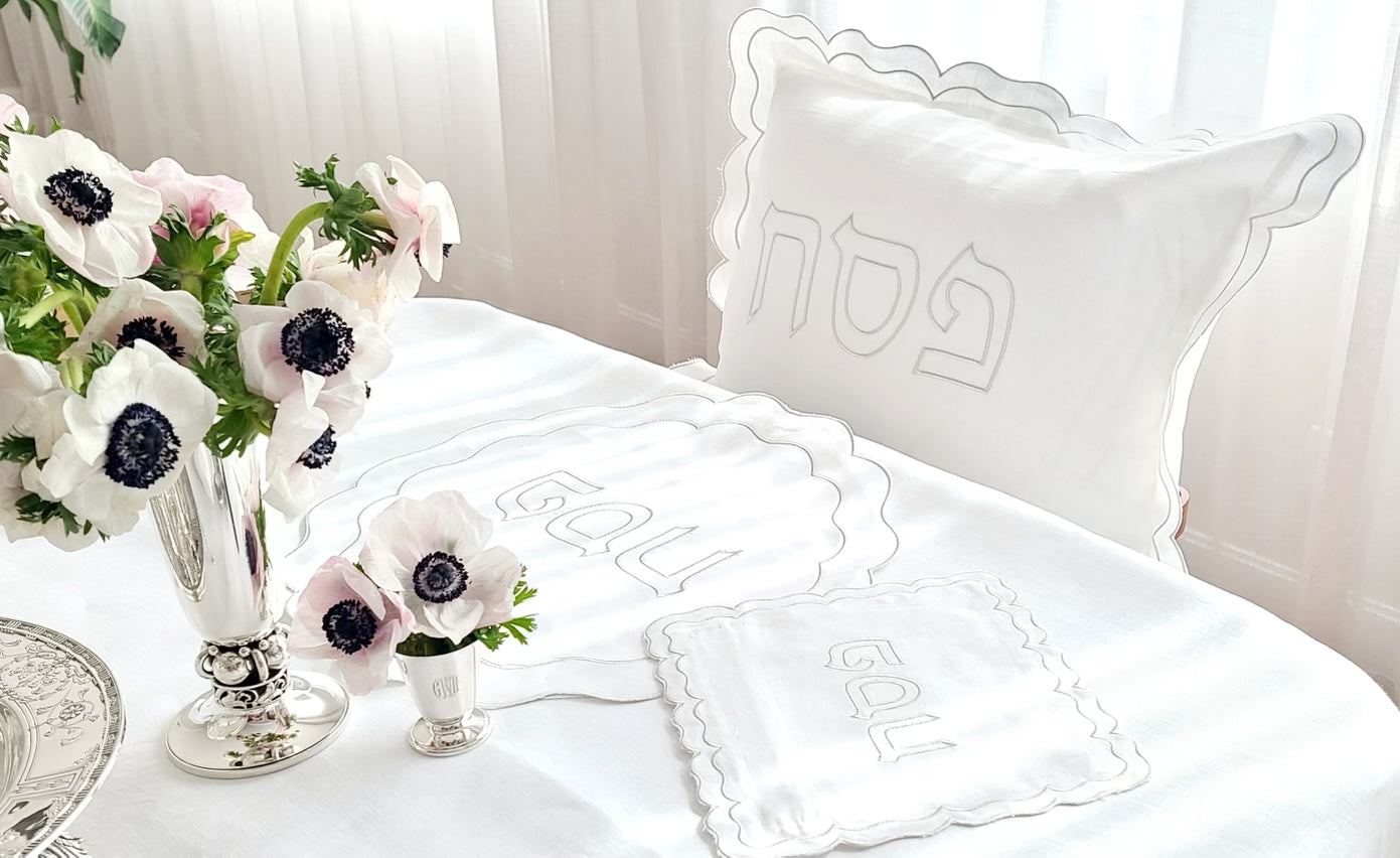 LINEN SCALLOP PESACH SET