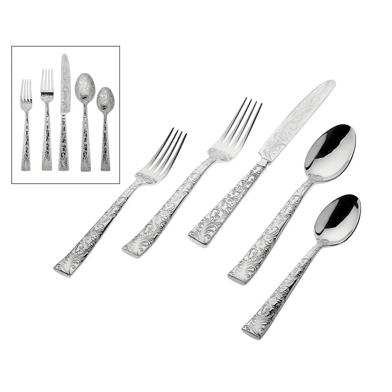 Parisian Garden 18/10 Stainless Steel 20 Piece Set, Service For 4
