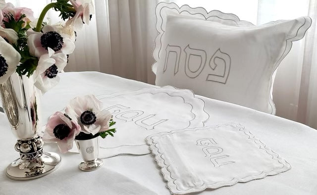LINEN SCALLOP PESACH SET
