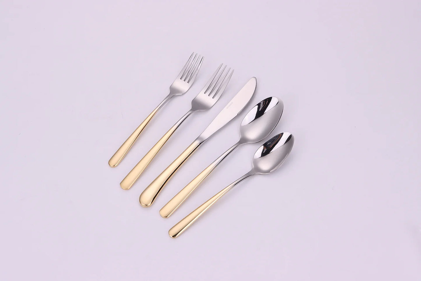 20PC SILVER WITH GRADUATED GOLD HANDLES