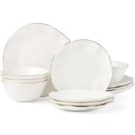 Lenox Blue Bay White 12-Piece Dinnerware Set