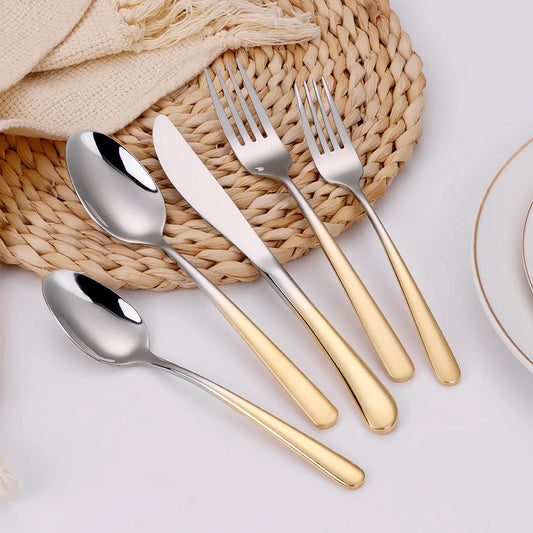20PC SILVER WITH GRADUATED GOLD HANDLES
